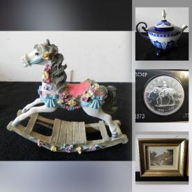 MaxSold Auction: This online auction features coins, new toys, Stein mugs, bomba teapot, sporting equipment, collectible porcelain dolls, banknotes, star trek comics, Inukshuk pieces, trading cards, silver rings, legos, teapots and much more!