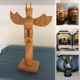 MaxSold Auction: This online auction features new Diego Rivera prints, first nations prints, Selenite crystals, fossils, new costume jewelry, woodcut print, art glass, Bike trainer, new rain gear, small kitchen appliances, tools, sterling silver jewelry, carved stone statues and much more!