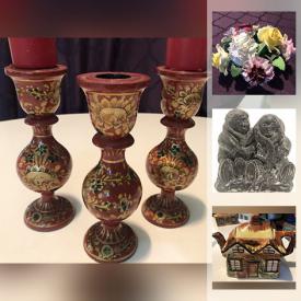 MaxSold Auction: This online auction features Murano glass, Capodimonte flowers, Novelty teapot, small kitchen appliances, soapstone statues, wooden masks, art pottery, Irish porcelain, video game system, Mickey Mouse watches, African art and much more!