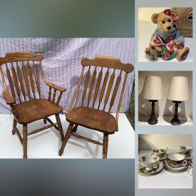 MaxSold Auction: This online auction features antique china, Boyds Bears, Bearington Bears, furniture such as wooden chairs, hall desk, and new Mirolin bathtub, electronics such as DVD players, and Sony speakers, serving ware, table lamps, kitchenware, books, wall hangings, leather briefcase, HP printer, pottery, home decor, portable easel, stainless steel utensils, glassware, small kitchen appliances, holiday decor, cross-country and downhill skis, linens and much more!