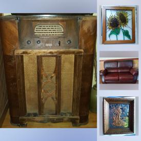 MaxSold Auction: This online auction features an antique Phonolast shortwave radio, framed copper art, photographs, needlepoint, and prints, collectibles including tour posters, Rolling Stones, Hard Rock, and John Wayne and television series DVD sets, sports paraphernalia such as an autographed Frank Moholovich and hockey and baseball cards, coins, books and magazines, children's games including an original Pong video game, indoor and outdoor furniture including antique wardrobe, lounge chairs, bedroom furniture, leather couches, housewares and small appliances and much more!