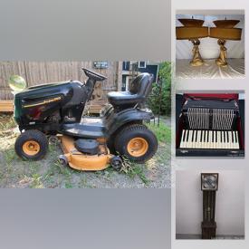MaxSold Auction: This online auction features lawn tractor, art deco lamps, porcelain Christmas village, vintage steins, tools, sports cards, accordion, power tools, Brentwood grandfather clock, vintage board games, electric heaters, costume jewelry and much more!