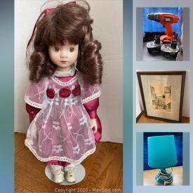 MaxSold Auction: This online auction features collector barbies, collector Jackie Kennedy doll accessories, Royalton collection dolls, curtains, glassware, collector cards, CDs, coffee maker, kitchen items, mini bowl and spoon, clothing, filing cabinet and much more!