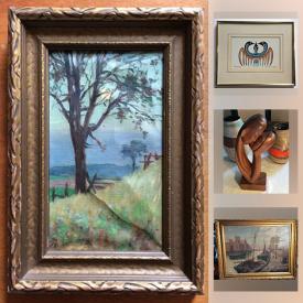 MaxSold Auction: This online auction features NIB swimming pool, Benjamin Chee Chee print, air conditioner, original framed art, cookie jars, art glass, MCM pottery, acoustic guitar, large oriental art, comics, vintage books, Hockey memorabilia and much more!