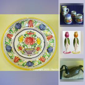 MaxSold Auction: This online auction features vintage plate collection, vintage Baribocraft pieces, art glass, blue ridge S. Pottery, Henry Napartuk print, Belfor Exquisite crystal, kitchen gadgets, vintage glass shade, plants, tools and much more!