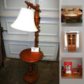 MaxSold Auction: This online auction features collectibles such as a Pepsi tin chalkboard, biscuit crate, canisters, Don Cherry cans and others, glass lamps, vintage toys, Fiestaware, crock, Pyrex, novelty ashtrays, furniture such as a Vilas solid wood end table, double bed frame, corner cabinet, octagon end table and much more!