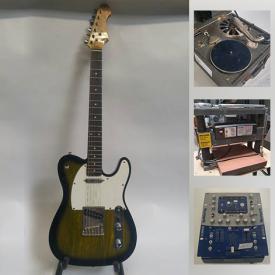 MaxSold Auction: This online auction features electric guitars, mixer, turntable, electronics, clocks, Smith Corona vintage typewriter, vintage tube radios, rock albums and other records, cameras, remotes, collectible trains, power tools such as a planer and much more!