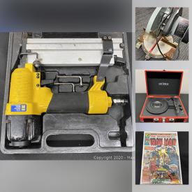 MaxSold Auction: This online auction features electronics such as vintage radio, new wireless microphone, Crewin Vega subwoofer, RCA home theater projector, and electronic drum kit, power tools such as DeWalt drills, Power Fist nailer, and Ryobi rotary cutter, car accessories, Marvel and DC comic books, vinyl records, Royal Doulton figure, speaker stands, Supercycle bicycle and much more!