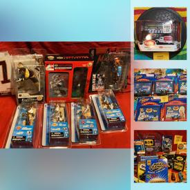 MaxSold Auction: This online auction features NIP Nascar collectibles, NIP sports collectible figures, Hess trucks, NIP hot wheels, NIB Billy bass, vintage basketball cards, baseball cards, hot wheels hot Tunerz, NIP WCW Goldberg collectibles, NIP ERTL farm country vehicles, NIP coca-cola collectibles and much more!