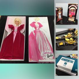 MaxSold Auction: This online auction features vintage Tonka trucks, new kids snow scooters, NIB toys, RC cars, video games, Star Wars collectibles, collectible barbies, slot car track, vintage train sets, CDs, transformers and much more!