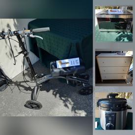 MaxSold Auction: This online auction features small kitchen appliances, handbags, drive scooter, vacuums, flatscreen TVs, computer gear, NIB Rachel ray cookware, portable traction table, jewelry and much more!