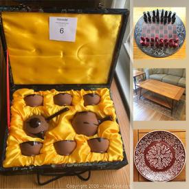 MaxSold Auction: This online auction features Asian pottery, stone chess set, amber jewelry turquoise & Jade jewelry, Russian folk art, South American pottery, Nikon DSLR camera, patio table and chairs, new hiking boots and much more!