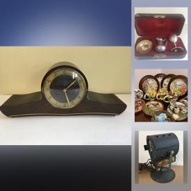 MaxSold Auction: This online auction features antique clocks, mini decorative plates, antique communion set, vintage jewelry, George Turner relief sculptures, vintage & antique books, collector plates and much more!