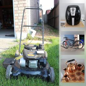 MaxSold Auction: This online auction features NIB small kitchen appliances, android tablet, new leather jackets, costume jewelry, LED beauty mask, NIB lighting, vintage copper items, bicycle, lawnmower and much more!