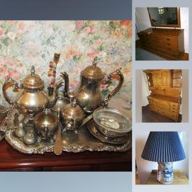 MaxSold Auction: This online auction features a story and Clark piano, maple, brass wicker, and other furniture by Williams furniture company, Klaussner, Heritage, and others, cedar chest, singer sewing machine, stereo cabinet, televisions, geometric and other rugs, gone with the wind and other lamps, copper, silverplate, china including Staffordshire and Stangel, original artwork, vinyl albums, golf and outdoor tools including mowers and much more!