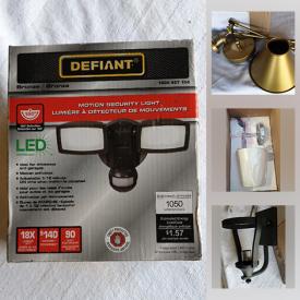 MaxSold Auction: This online auction features exterior lighting, pendant lights, ceiling fan with dome light, table lamps, track lights, lamps, food maker, pulldown faucet and much more!