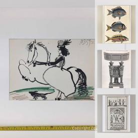 MaxSold Auction: This online auction features Picasso, Chagall, Piranesi, art books, antique books, engravings, lithographs, hand-colored maps, woodcuts and much more!
