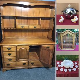 MaxSold Auction: This online auction features wicker baskets, bakeware, vintage typewriter, binoculars, kitchenware, lights, utensils, Prince Ann Ostrow china, lighting, Jedando handicrafts, serving ware, maple desk with hutch, English bone china, costume jewelry, Canon Selphy and much more!