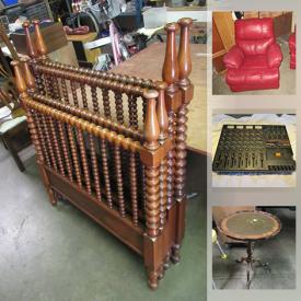 MaxSold Auction: This online auction features antique tables, leather recliners, electric fireplace, regulator wall clock, TV, area rugs, cranberry glass, opalescent glass, stereo electronics, vintage furs, blanket box and much more!