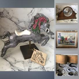 MaxSold Auction: This online auction features MCM lighting, vintage playing cards, vintage jewelry, vintage Toby mug, coins, teacups, Canada art pottery, antique Litho stone, large glass shade, rugs and much more!!