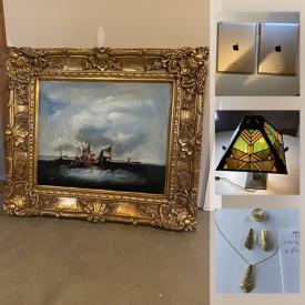 MaxSold Auction: This online auction features sterling silver jewelry, antique prints engravings, treasure maps, vintage & antique prints, iPads, MacBook, ladies boots, Folk art paintings, music drums, ladies bags, TVs and much more!