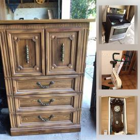 MaxSold Auction: This online auction features NIB toilets, push mower, leather furniture, Kenmore stove, rattan set, crystal glasses, NIB dishwasher, printer, NIB microwave, change table, NIB sink, NIB plumbing fixtures, barometer, exercise bike, NIB lighting fixture and much more!