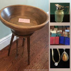 MaxSold Auction: This online auction features collectibles such as The Simpsons, silver plate, Royal Canadian Mint currency, and Delft, furniture such as an oak piano bench and handmade walnut chair, small kitchen appliances, crystal ware, costume jewelry, books, pewter miniatures, handbags, antique beehive loom, wall art, linens and much more!