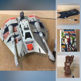 MaxSold Auction: This online auction features Star Wars collectibles, vintage Disney silkscreen, vintage books, licensed jerseys, a mechanical toy, comics, children's books, magic the gathering cards, action figures, vintage Barbie, vintage fishing lures, classic movie art prints, ideal racing sets and much more!