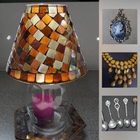 MaxSold Auction: This online auction features Murano art glass, watches, sterling silver jewelry, silk scarf, NIB toys, Red Rose miniatures, carnival glass, collectible plates, pink glass and much more!