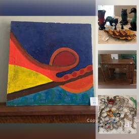 MaxSold Auction: This online auction features double-sided desk, original framed paintings, mountain bike, vintage Portmeirion jug, blue mountain pottery, costume jewelry, vintage Raleigh bicycles, boys bike, and much more!
