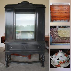 MaxSold Auction: This online auction features antique furniture, kitchen appliance, stick vacuum, Persian rugs, original framed art, weed trimmer, dining bench and much more!