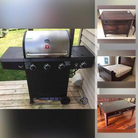 MaxSold Auction: This online auction features patio chairs, bikes, roof racks, runner mats, golf carts, microwave, small kitchen appliances, kitchen and dinnerware, chairs, dining table, side tables, lamps, shelves, art, BBQ, antique wardrobe, plants, rug, foldable bed and much more!