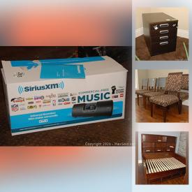 MaxSold Auction: This online auction features dining chairs, dining table, adjustable chairs, shelving, dresser, beds, tables and more, home improvement items, toys, Sirius boombox, kids Ikea chairs, pressure washer and much more!