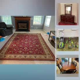 MaxSold Auction: This online auction features a bistro table set, fire pit, GreenWorks lawn mower, electric snow thrower, sectional sofa, power drill, hand tools, bouncy house castle, area rug and much more!