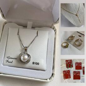 MaxSold Auction: This online auction features costume jewelry such as cubic Zirconia Earrings, Holiday earrings, fashion bracelets, Holiday necklaces, sterling silver cubic Zirconia ring, men's jewelry, brooches and much more!