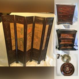 MaxSold Auction: This online auction features Gunn Bullnose stacking bookcase, Asian folding screens, pottery lights, antique world dolls, vintage watches, WWII Military artifacts, electric fireplace, vintage postcards, Tony Klitz prints, antique walking sticks & whips and much more!