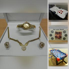 MaxSold Auction: This online auction features kids air Hockey table, kids foosball table, snare drum, vintage crystal lamp, costume jewelry, coins, comics, sports cards, collector plates, music boxes, pet supplies and much more!