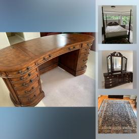 MaxSold Auction: This online auction features Kincaid furniture, framed art, handmade wool rug, Ethan Allen furniture, Samsung TV, sports gear, game rider chairs, NIB unmanned mowing vehicle, vintage chest, yard tools and much more!