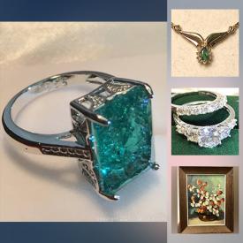 MaxSold Auction: This online auction features vintage jewelry, antique stereopticon cards, antique metal banks, large mirrored cat sculpture, coins, round cut citrine dinner ring, large Amethyst Estate earrings, Scientific gear, large diamond ribbon ring, a pink Sapphire dinner ring, vintage Carhartt jacket, tintypes and much more!