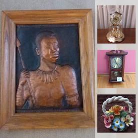 MaxSold Auction: This online auction features Christine Marshall print, African carvings, Nika Andreiko painting, fishing items, Pentax camera, Elvis memorabilia, sterling silver spoons, Gruen anniversary clock, and much more!