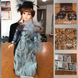 MaxSold Auction: This online auction features porcelain dolls, coins & banknotes, Tanzanite gemstones, silver bars, silver jewelry, vintage pearl bracelet, stamp collection, sterling ingots, vintage lamps, and much more!