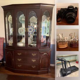 MaxSold Auction: This online auction features Ethan Allen furniture, upright piano, Plasma vision TV, board games, treadmill, stereo electronics, Farberware cookware, binoculars, camera equipment, China carousel horses, wedding gowns, cocktail dresses, cocktail suits and much more!