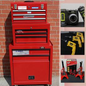 MaxSold Auction: This online auction features tools such as a hammer drill, inflator, combo kit, multi-tool, Dewalt batteries, car jacks, workers tools, hand tools, safety items, cord caddy, garden items, hand cart, ladder and much more!