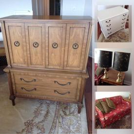 MaxSold Auction: This online auction features lamps, side table, wall art, Spode, lamp, crystal, sideboard, side table, leather chair, desk, Malcolm end table, buffet, wardrobe, cabinet and much more!