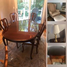 MaxSold Auction: This online auction features furniture such as a Thomasville cherry bookcase, server, cherry hutch, curio cabinet, overstuffed chair, lamps and much more!