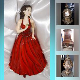 MaxSold Auction: This online auction features vintage Lithographs, vintage porcelain, art Nouveaux lamp, vintage jewelry, Guilloche trinket box, antique clocks, TV, Royal Doulton figurines, Moriage vases, miniature paintings and much more!