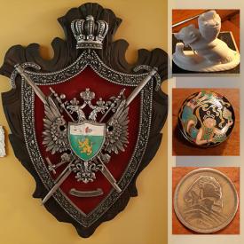 MaxSold Auction: This online auction features a vintage coat of arms, hubcap, coins, cameras, movie viewer, costume jewelry, First Nations brooch, hockey cards, vintage vampire talisman, decor and much more!