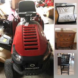 MaxSold Auction: This online auction features Lenox china, Wood’s chest freezer, Troy Bilt riding mower, furniture such as Kent Coffey dresser, rolling kitchen cart, sectional sofa, and lift recliner, Acorn chair lift, small kitchen appliances, stoneware, kitchenware, electronics such as DVD player, 41” Dynex TV, and 49” Sanyo TV, Singer sewing machine, home health aids, jewelry such as 925 silver ring, 14k gold ring, and costume jewelry, luggage, men’s and women’s clothing, table lamps, linens, handbags, automotive supplies, Black and Decker circular saw, sporting equipment, garden tools, area rug and much more!