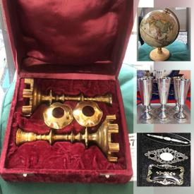 MaxSold Auction: This online auction features jewelry, crystal, garden tools, birdcage, glasses, dishware, china, Spode dishes, tea set, crystal, rattan bistro table and chairs, coats, curio, pitchers and much more!