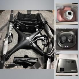 MaxSold Auction: This online auction features drones, electronics, robot vacuum, wireless earphones, security cameras, DVDs, LED lighting strips, home decor, ring light, car items, massage tool, scale, beauty items, Maitai tablet pic and much more!